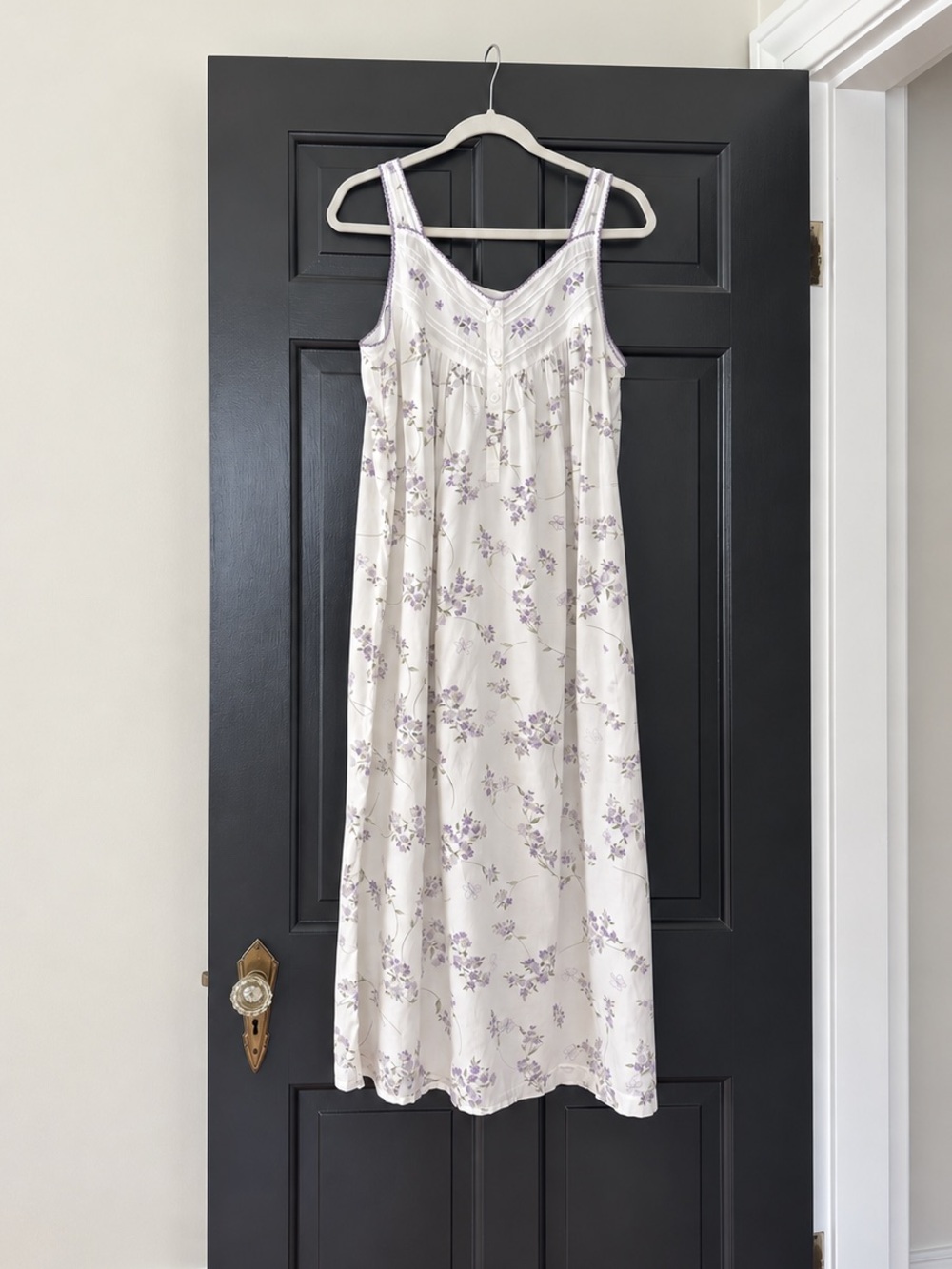 Vintage Gilligan & O’Malley Floral Cotton Nightgown Midi Dress M 100% cotton